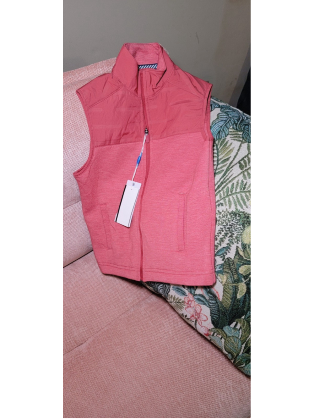 Southern Tide Vest Boys Xs Red‎ Pink Full Zip Sleeveless Outdoor Hiking Jacket